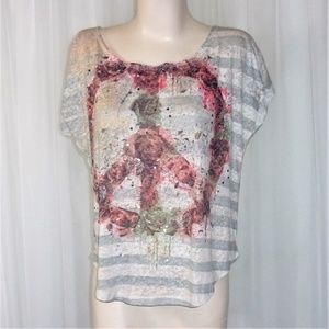 Rock & Republic Oversized Tee Shirt Studded M